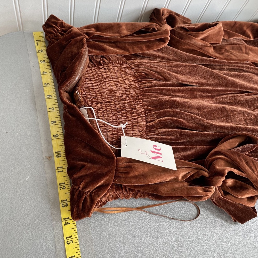 So Me Womens Velvet Regencycore Maxi Dress Size S Tiered Babydoll Boho Cottage - Picture 14 of 16